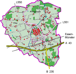 Übersichtskarte von Bösensell